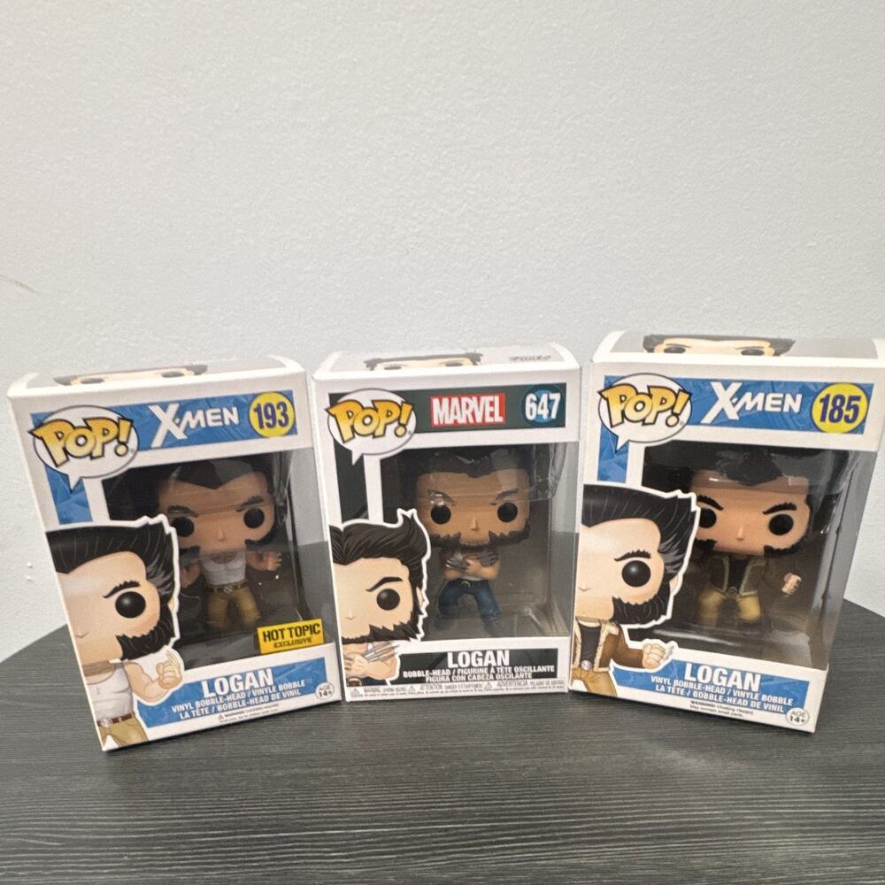 Funko Pop Marvel Wolverine Logan X-Men Lot of 3 #185 #193 #647